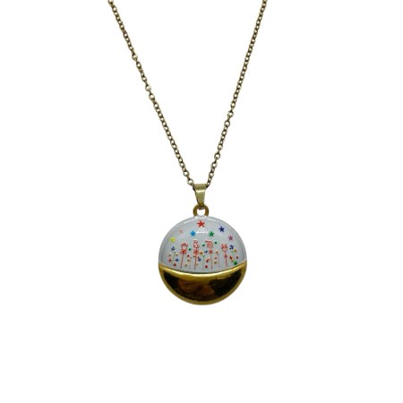 necklace steel gold round christmas
